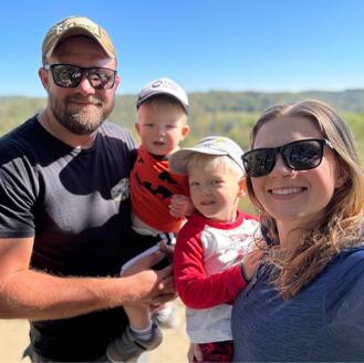 Michael DeVault with his family
